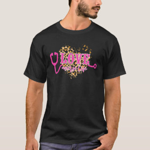 Nurses Day Week Nurse Life Humor  Cheetah Heart Gr T-Shirt