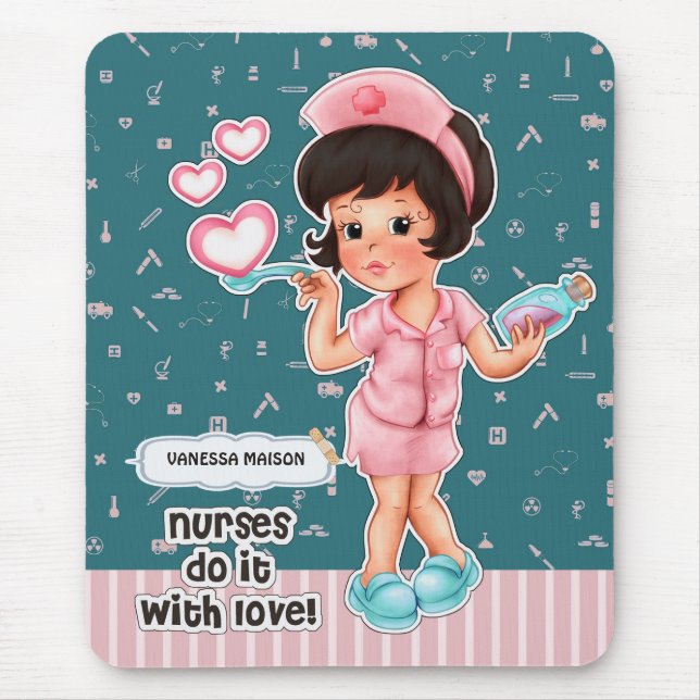 Nurses do it with Love Custom Nurses Appreciation  Mouse Pad (Front)