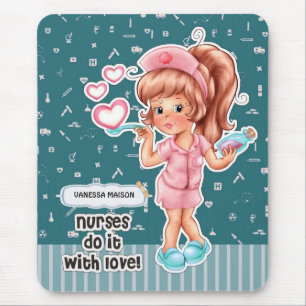 Nurses do it with Love Nurses Appreciation Gift Mouse Pad