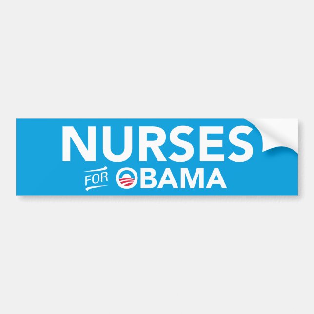 Nurses For Barack Obama Bumper Sticker (Blue) (Front)