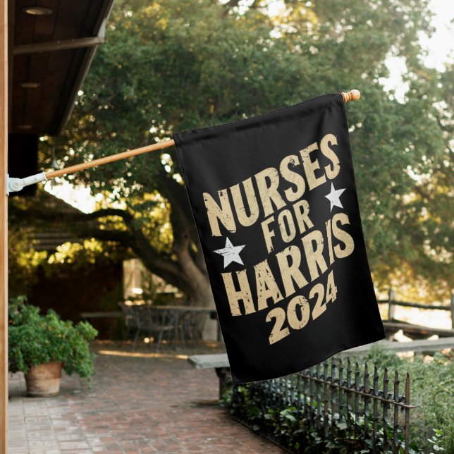 Nurses For Harris 2024 USA House Flag (In SItu)