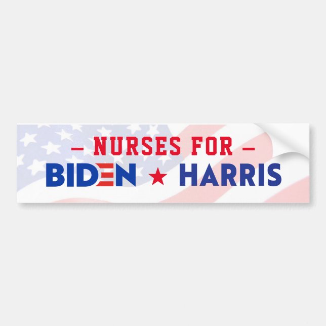 NURSES FOR JOE BIDEN & KAMALA HARRIS 2020 BUMPER STICKER (Front)