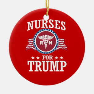 NURSES FOR TRUMP CERAMIC ORNAMENT