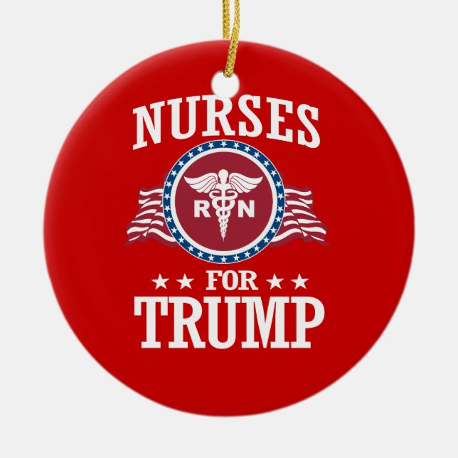 NURSES FOR TRUMP CERAMIC ORNAMENT (Front)