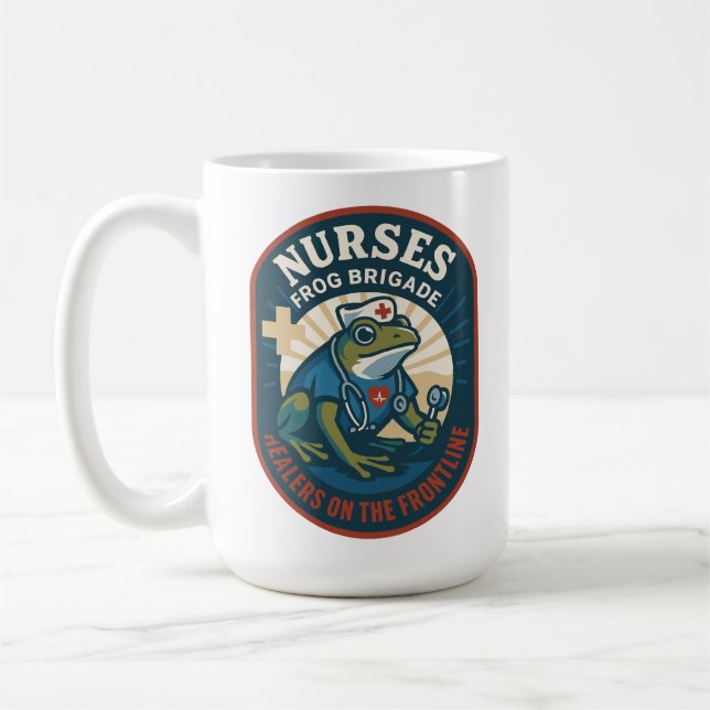 Nurses Frog Brigade – Healers on the Frontline Coffee Mug (Left)