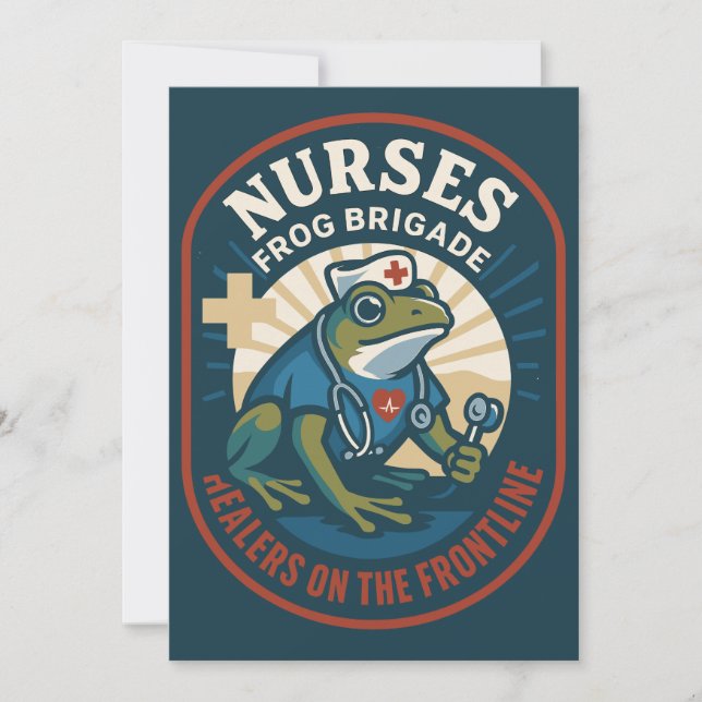 Nurses Frog Brigade – Healers on the Frontline Invitation (Front)