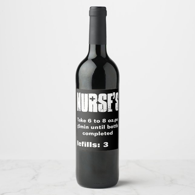 Nurse's Funny wine label (Front)
