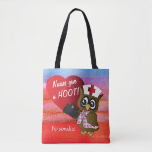Nurses Give a Hoot! Owl Nurse Tote Bag
