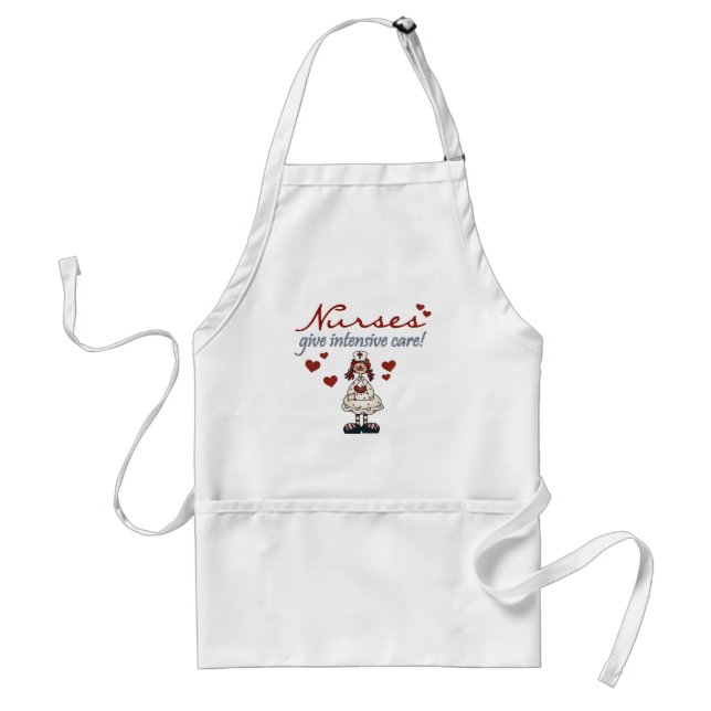 Nurses Give Intensive Care t-shirts and Gifts Adult Apron (Front)