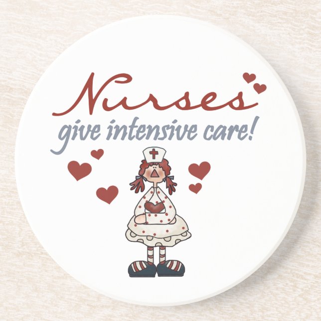 Nurses Give Intensive Care t-shirts and Gifts Drink Coaster (Front)