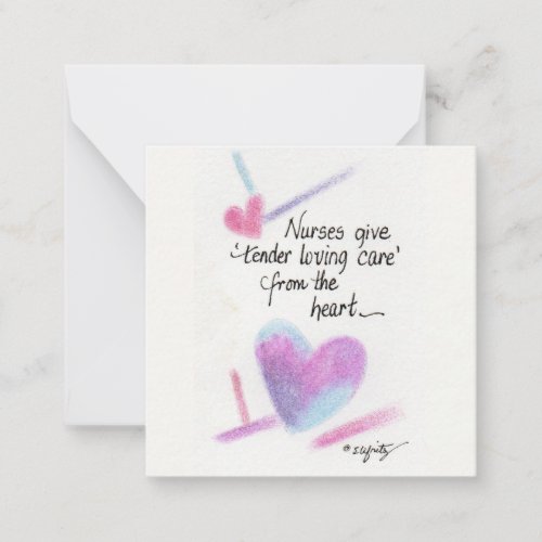 Nurses give tender care sketch heartFlat Note Card