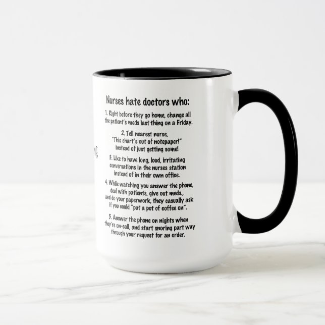 Nurses Hate Doctors Who: List+Personalize Name Mug (Right)