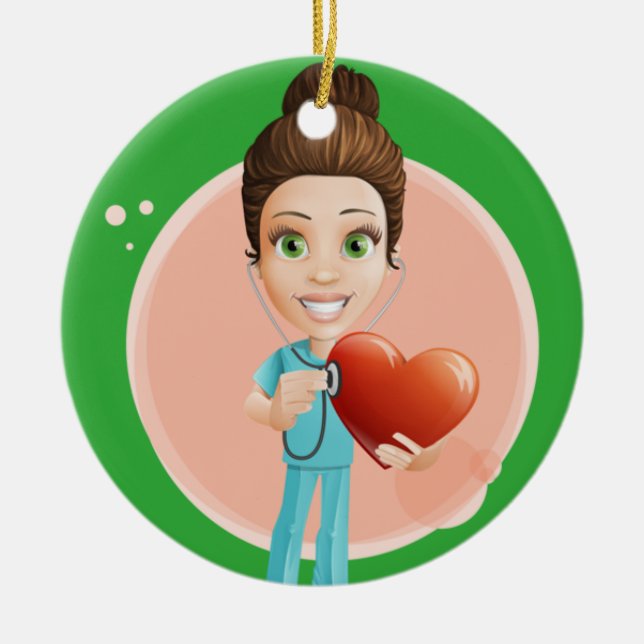 Nurses Have Big Hearts - SRF Ceramic Ornament (Front)