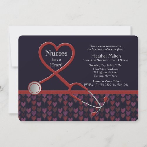 Nurses Have Heart Graduation Invitation