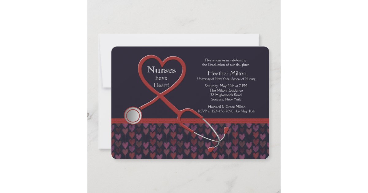 Nurses Have Heart Graduation Invitation | Zazzle