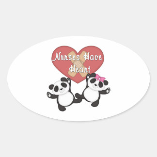 Nurses Have Heart Oval Sticker
