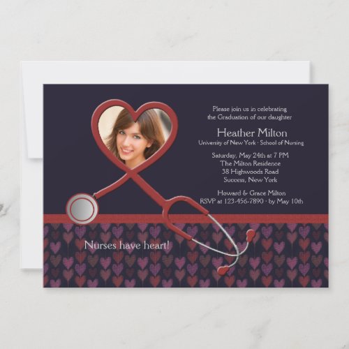 Nurses Have Heart Photo Graduation Invitation