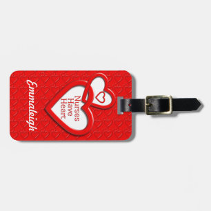 Nurses Have Heart Red Hearts Luggage Tag