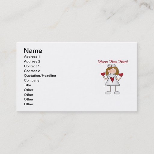 Customizable Nurses Have Heart T-shirts and Gifts Business Card Templates