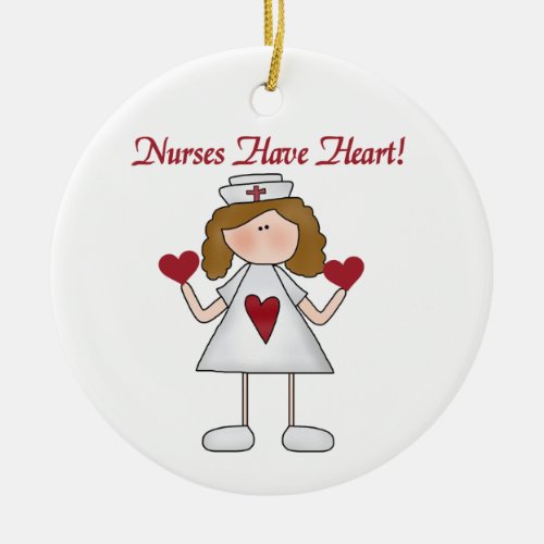 Nurses Have Heart T_shirts and Gifts Ceramic Ornament