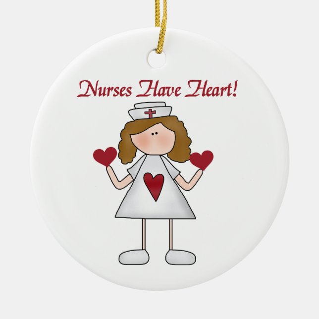 Nurses Have Heart T-shirts and Gifts Ceramic Ornament (Front)