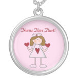 Nurses Have Heart T-shirts and Gifts Silver Plated Necklace