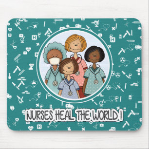 Nurses heal the World. Gift Mouse Pad