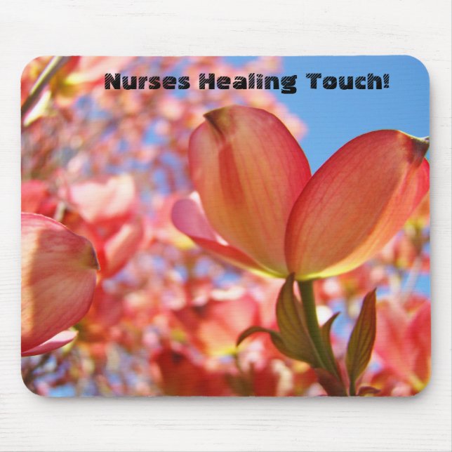 Nurses Healing Touch! mouse pads Pink Tree Flowers (Front)