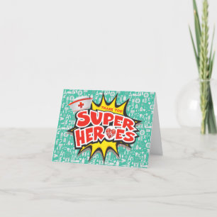 Nurses Healthcare Frontline Super Heroes Letterpress Thank You Card
