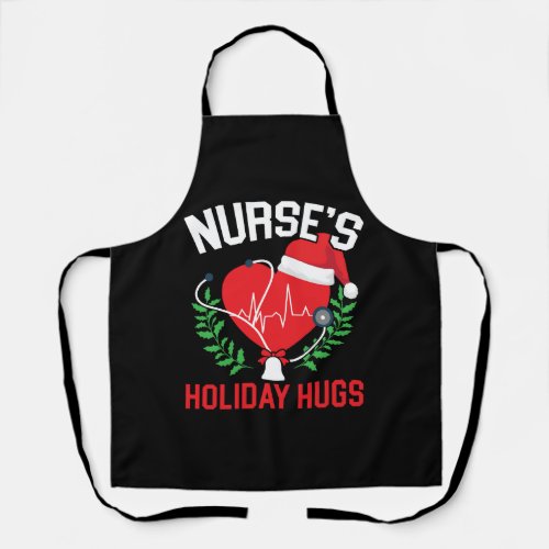Nurses Holiday Hugs Nursing Medical Christmas   Apron