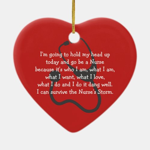 Nurses Inspirational Heart Christmas Gift Ceramic Ornament