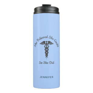 Nurse's Inspirational Pastel Blue Personalized Thermal Tumbler