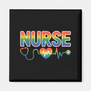 Nurse's Life Lgbt Heart Stethoscope Nurse Week Magnet