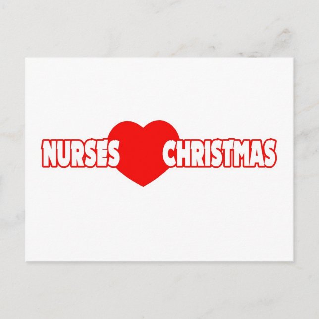 Nurses Love Christmas Holiday Postcard (Front)