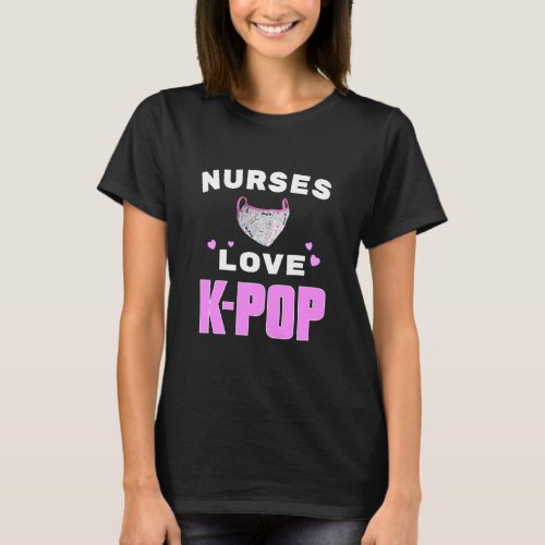 Nurses love K_Pop with mask image T_Shirt