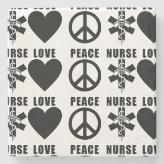 Nurses Love Peace Stone Coaster