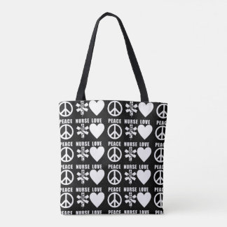 Nurses Love Peace Tote Bag