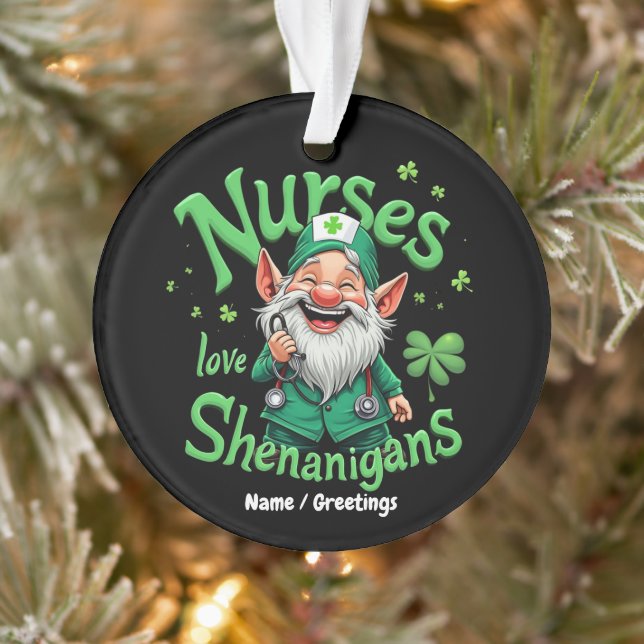 Nurses Love Shenanigans Celebrate St. Patricks Day Ornament (Tree)