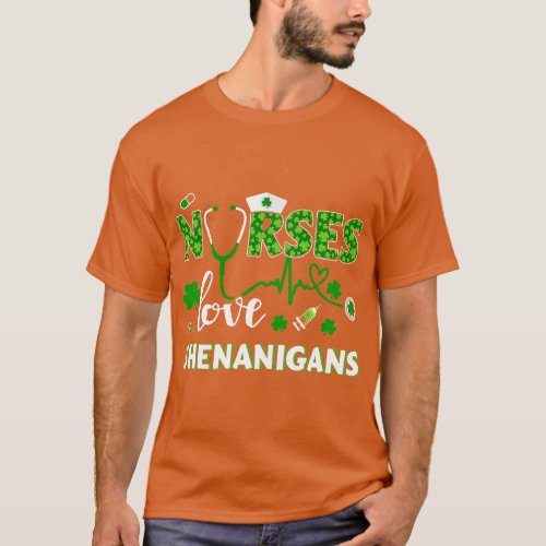 Nurses love shenanigans with stethoscope for St Pa T_Shirt