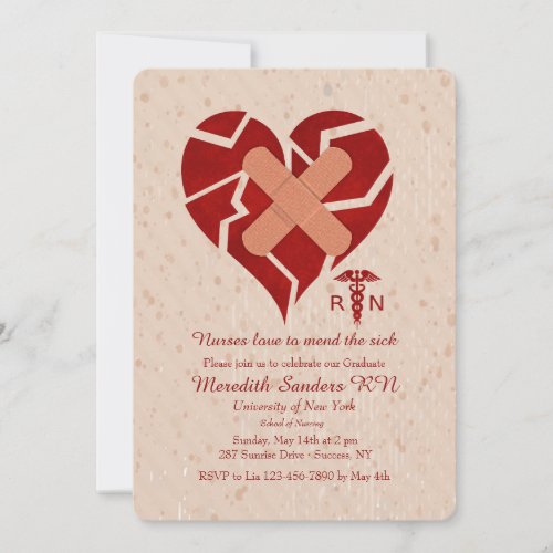 Nurses Love To Mend the Sick Graduation Invitation