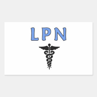 Nurses LPN Caduceus Rectangular Sticker