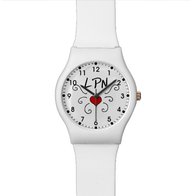 Nurses LPN Love Tattoo Wrist Watch (Close Up)