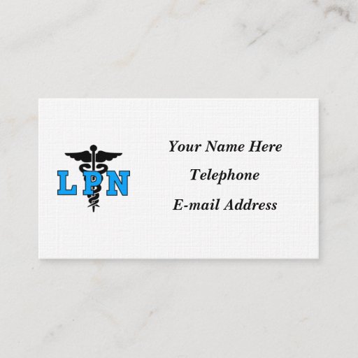 Customizable Nurses LPN Medical Symbol Business Card Templates