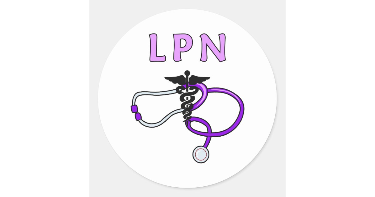 Nurses LPN Stethoscope Classic Round Sticker | Zazzle