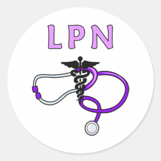 Nurses LPN Stethoscope Classic Round Sticker