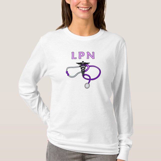 Nurses LPN Stethoscope T-Shirt (Front)