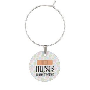 Nurses Make it Better, Cute Nurse Bandage Wine Charm
