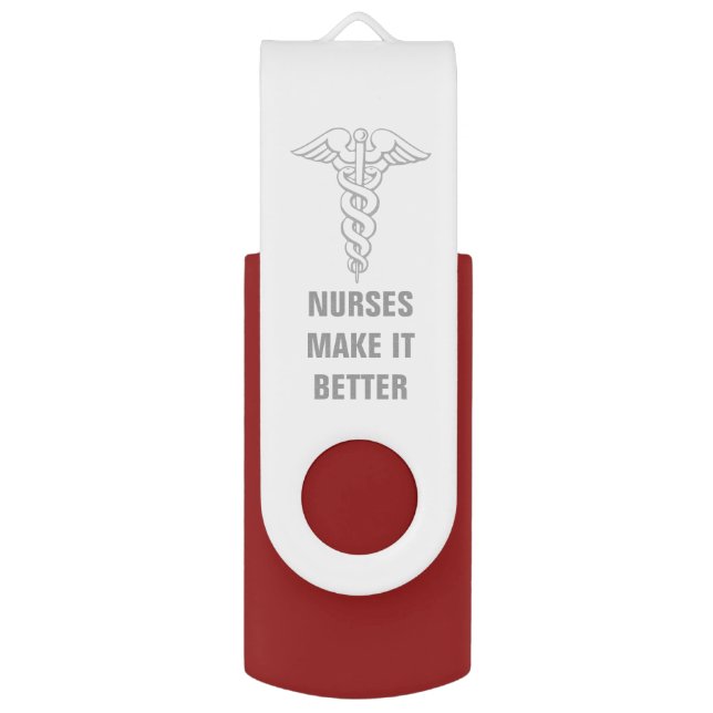NURSES MAKE IT BETTER USB flash drive nursing gift (Front Vertical)