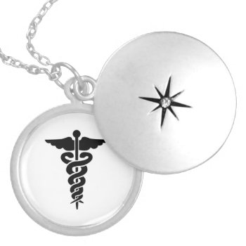 Nurses Medical Symbol Caduceus Locket Necklace by bonfirenurses at Zazzle