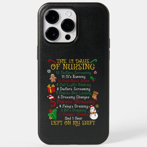 Nurses Merry Christmas Funny 12 Days of Nursing  OtterBox iPhone 14 Pro Max Case